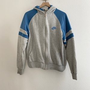 Vintage Nike 1980s Blue Tag Gray & Blue Hoodie
